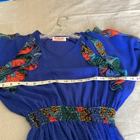 Vintage, 80s, Assorti for Susan Freis ruffle sheer dress - Picture 8 of 11